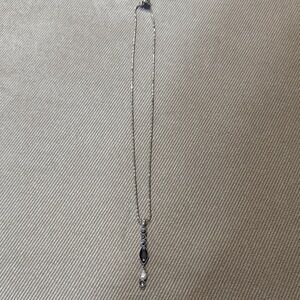 Touchstone Crystal Elegant Silver Necklace with Black Details